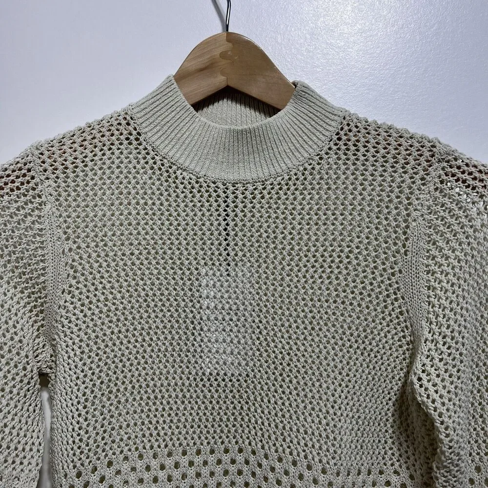 REISS Roni Open-Knit Jumper Pullover Sweater Crewneck in Natural Size S NWT